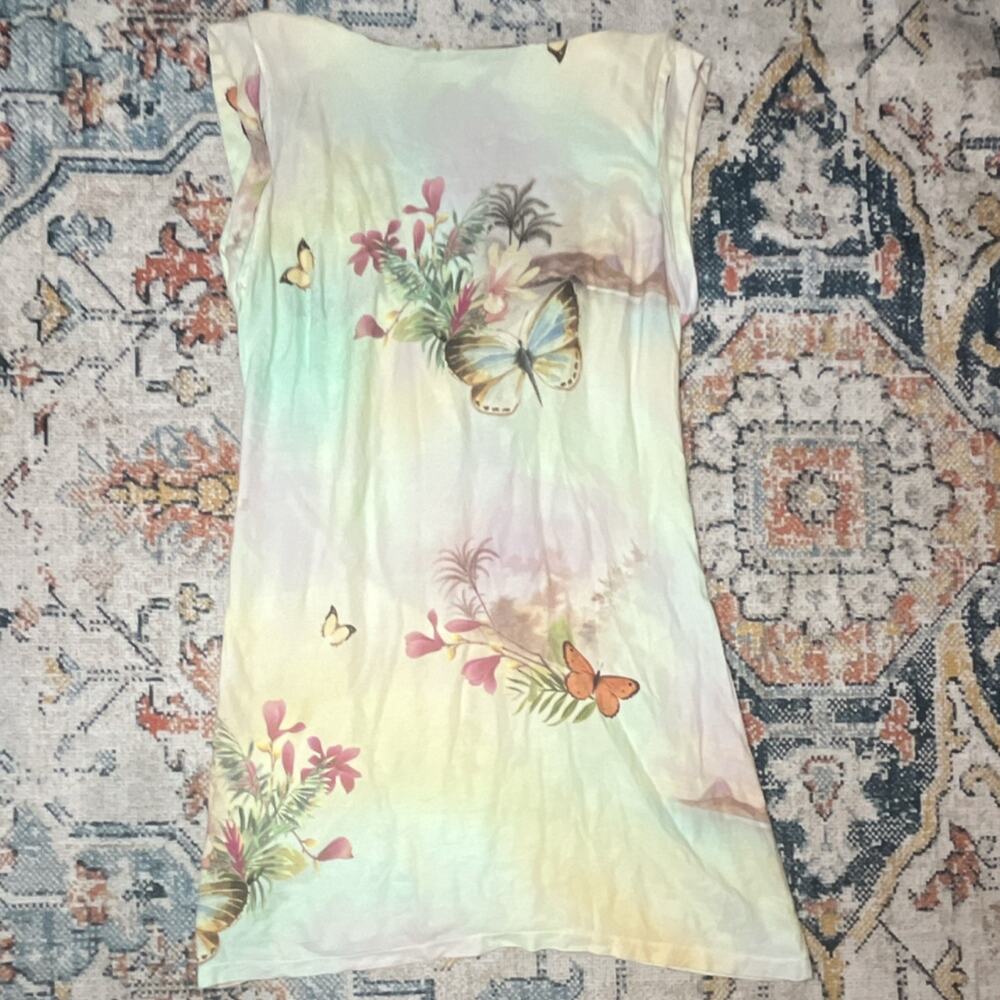 FARM Rio Butterfly Ombre Watercolor Print Dress Vintage-Style Tag, Size M